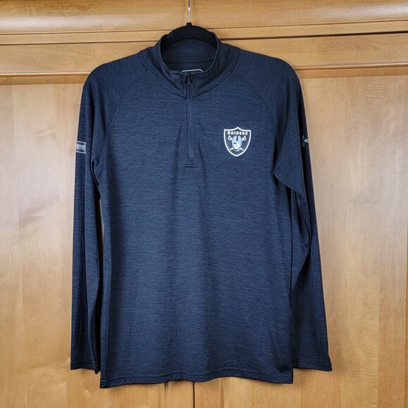 Under Armour Lightweight Black NFL Raiders Quarter Zip Long Sleeve Pullover - S - Picture 1 of 7